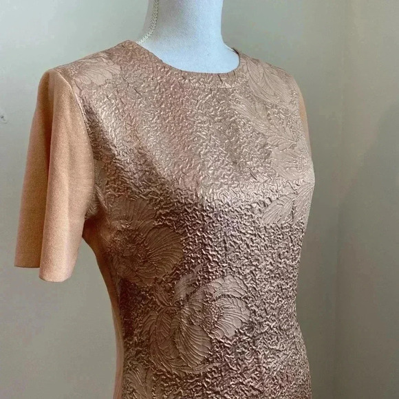 Tory Burch Peach Floral Clouque Front Sweater Dress Sz Small - Picture 4 of 11
